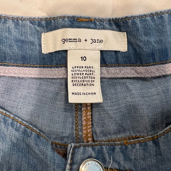 Medium Was Flat Front Hippie Jeans White Eyelet Embroidered Big Bell Bottoms 10 - Picture 8 of 8